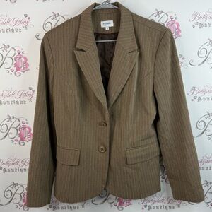 Pittarelli design blazer brown pinstriped Women's Brown Pinstripe Blazer